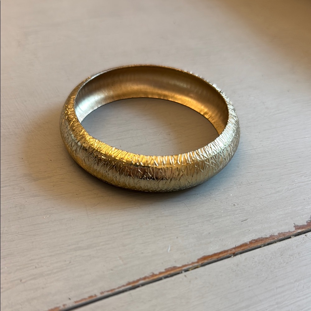 Textured Gold Bangle Bracelet